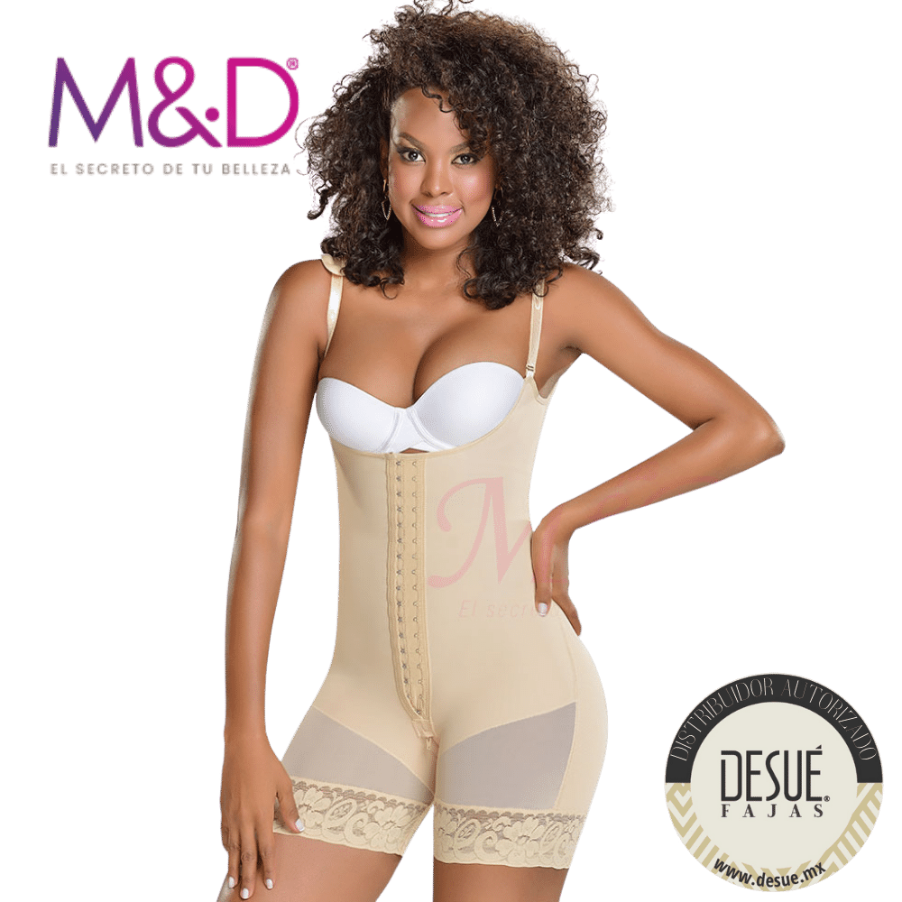 Short girdle with covered back F0068 by Fajas M&D® –